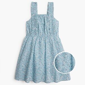 J.Crew Crewcuts girls' floral ruffle-strap dress daydream blue ivory size 4